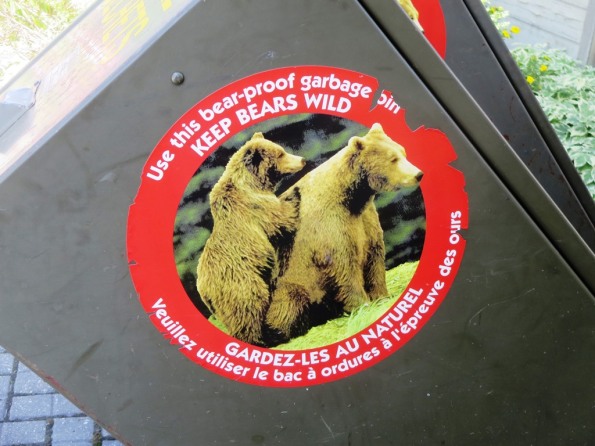 אל תביית את הדובים. מדבקה על פח אשפה ממוגן